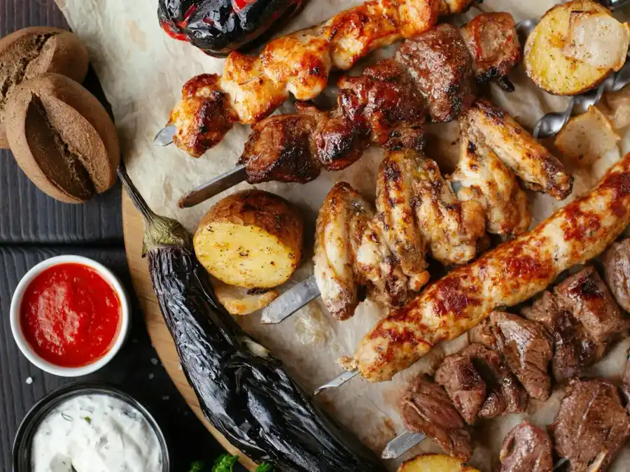 Meat on a grill
